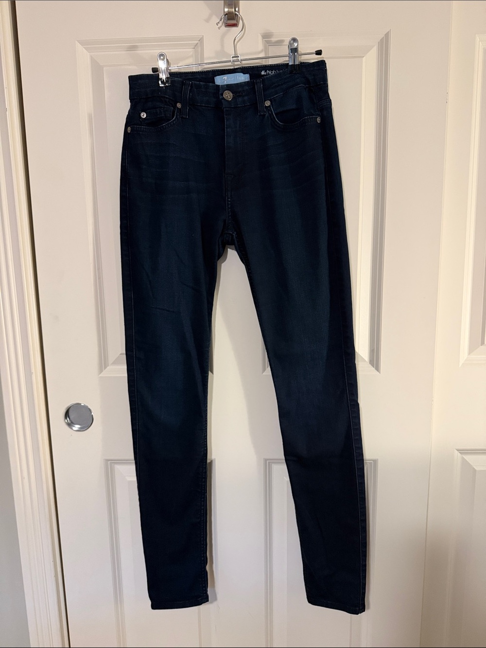 7 For All Mankind The High Waist Skinny. Women’s Skinny Jeans - Dark Blue